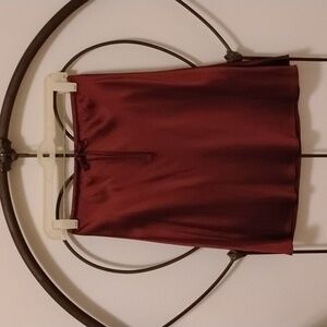 Madewell Drawstring Mini Slip Skirt Rusted Burgundy Size 00 NWT